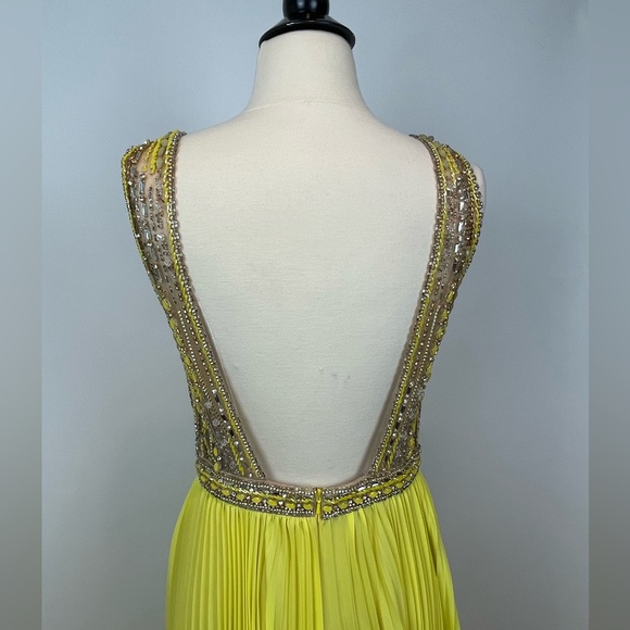 Terani Couture Yellow Beaded Prom Evening Gown NWT - Picture 4 of 11